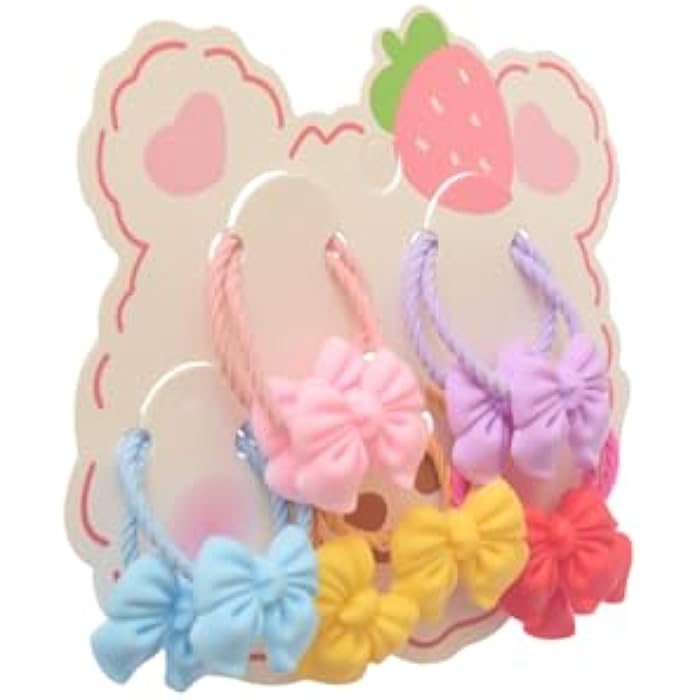 Hair Scrunchies With Bow Designs For Girls Set - Milticolor - Image 2